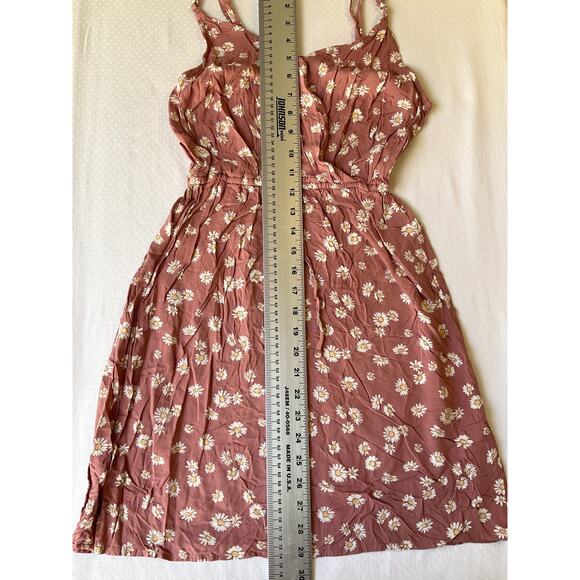 Hollister Women Mini Dress XS Pink Floral Sundress Sleeveless V-neck - Picture 6 of 9